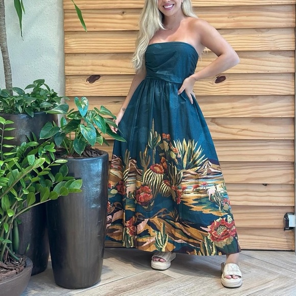 FARM Rio Desert Long Dress Size S - Picture 3 of 3